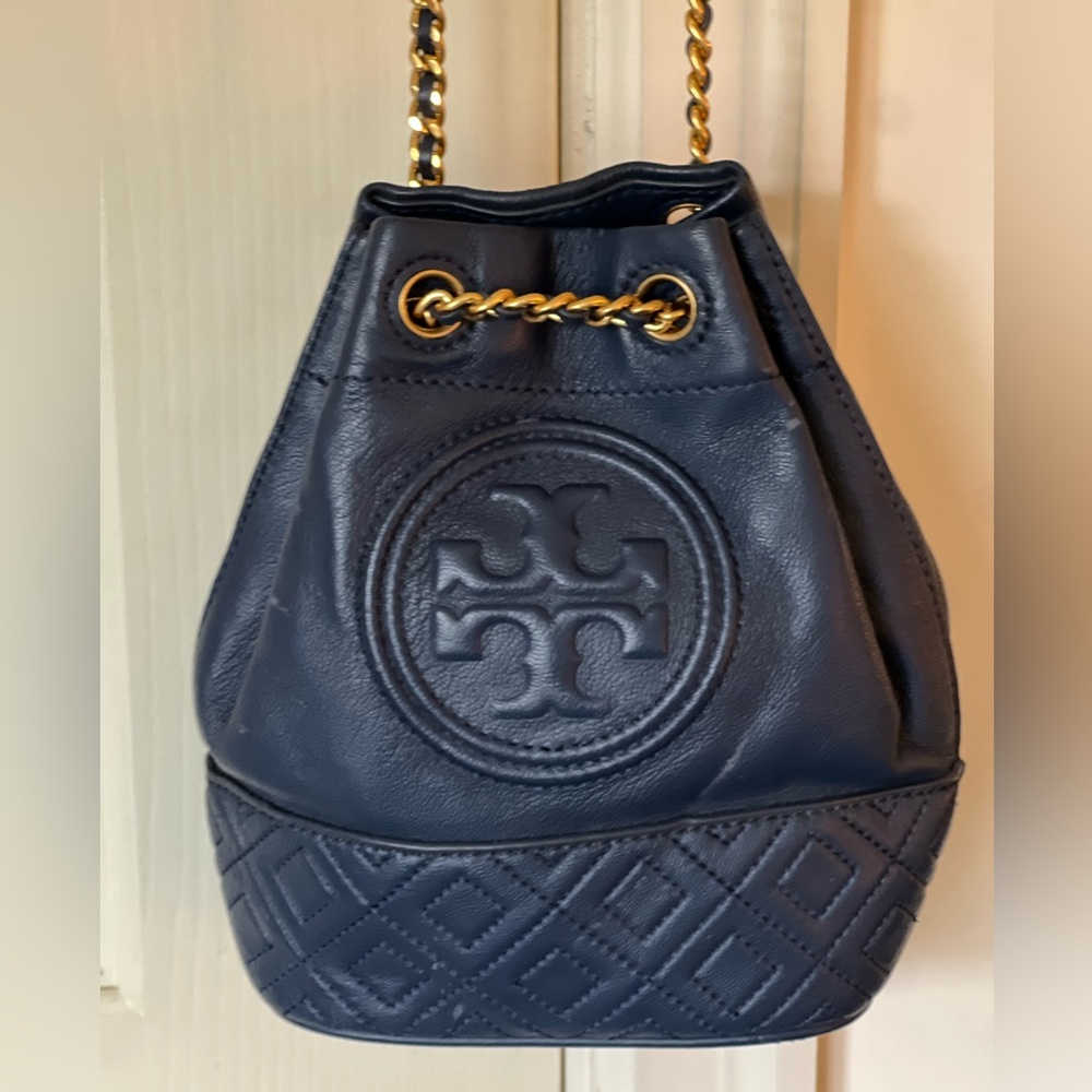 Tory Burch Navy Bucket Bag